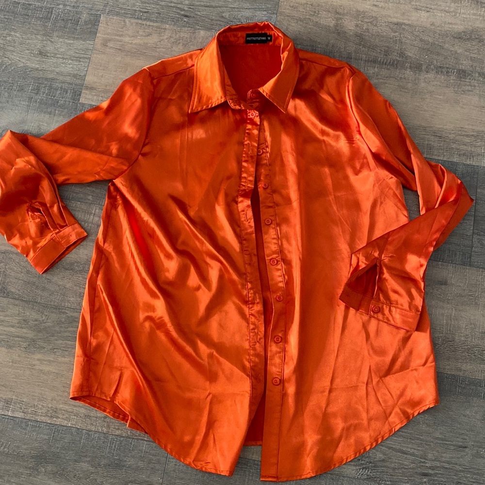 Burnt Orange Satin Shirt